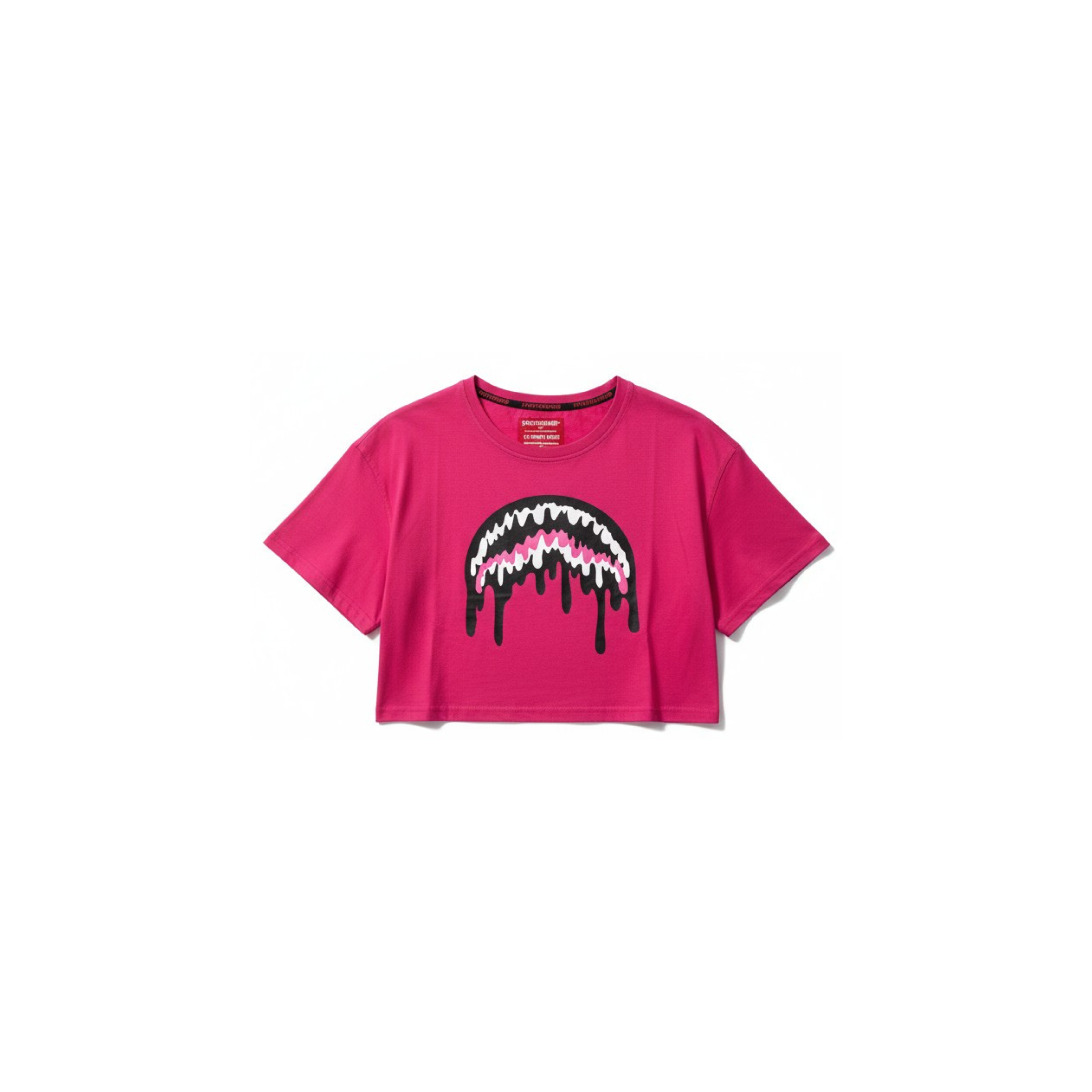 SPRAYGROUND T-SHIRT LOOSE SMOOTH CROP FUCSIA